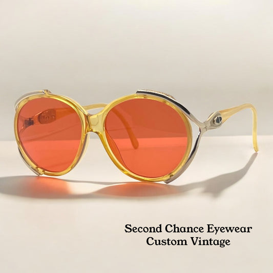 Christian Dior 2189 70 Vintage Sunglasses w/New, Custom Molten Amber Solid Lenses-OPTYL-Austria