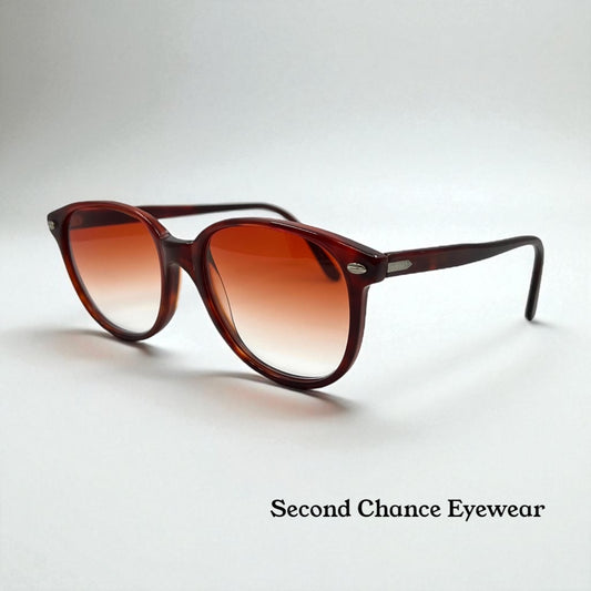 1980s Persol RATTI P 51/72 Vintage Sunglasses w/New Crimson Gradient Tinted Custom Lenses