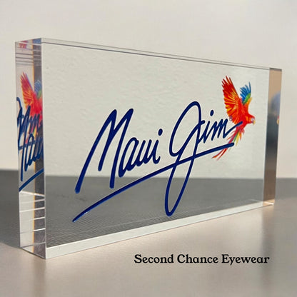 Pre-Owned Maui Jim Acrylic Retail Display Plaque - Iconic Logo with Parrot Design