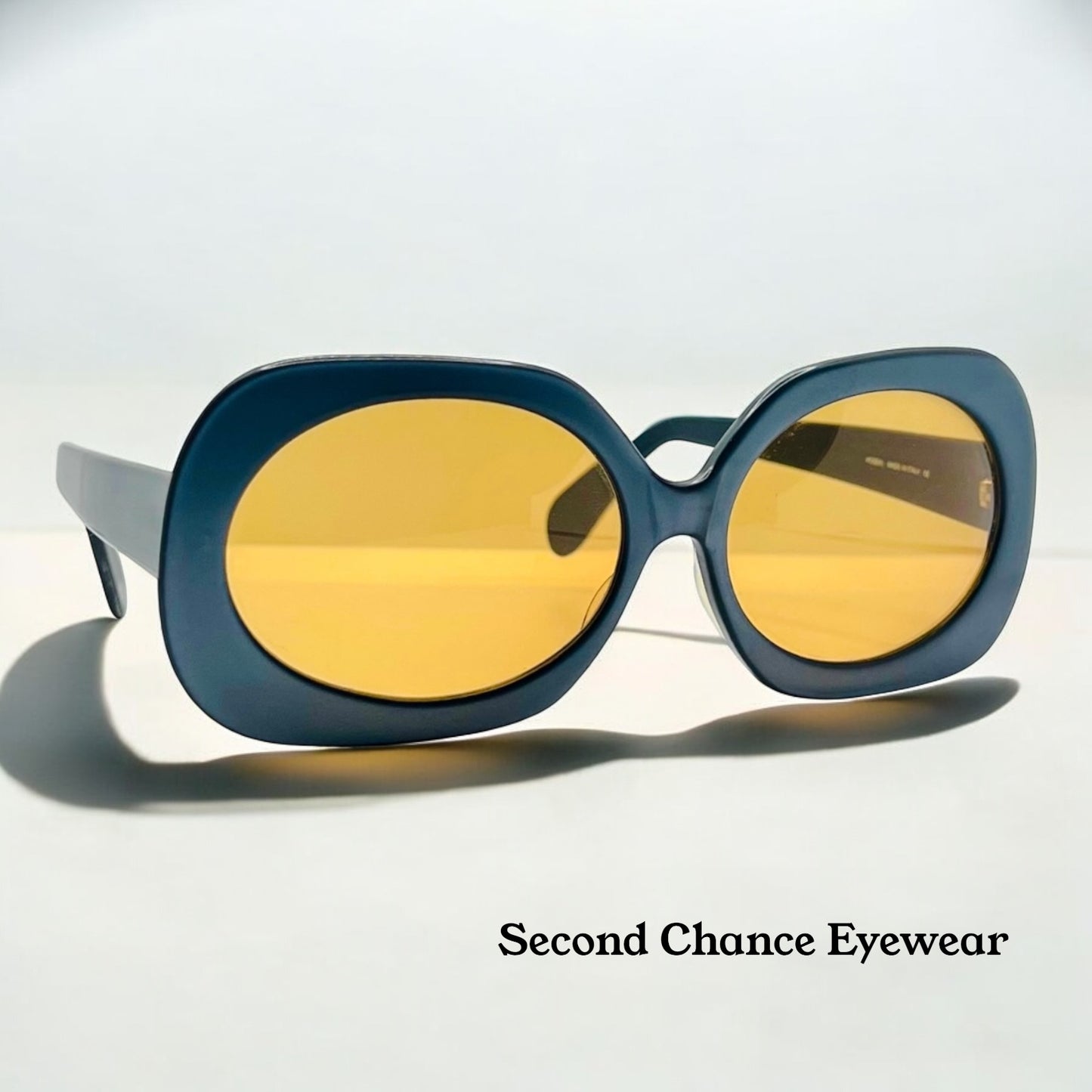 Hoseki HK. 232 KBN Vintage Sunglasses - Black Frame w/Yellow Amber Lenses, Made in Italy