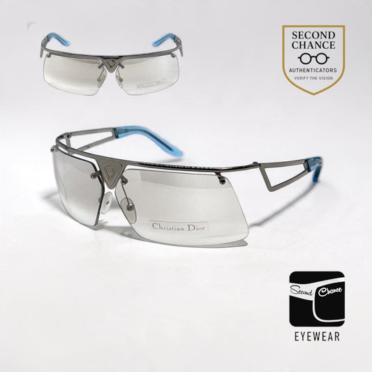 Dior Clubbing/S Vintage Y2K Vintage Silver/Blue Sunglasses-Unworn-Rare Italy