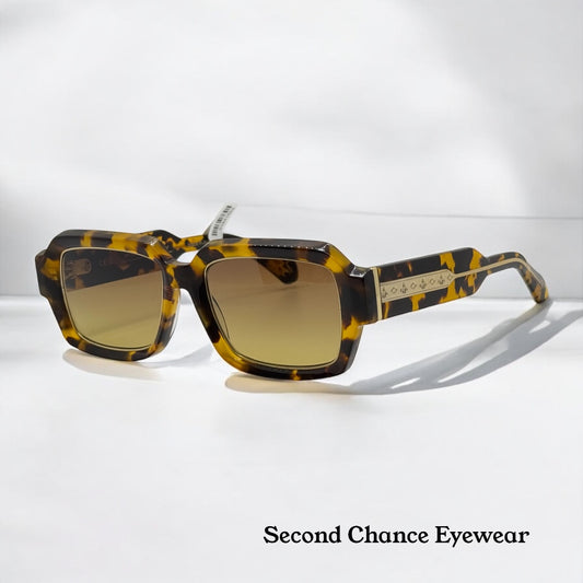 Brand New Philippe V N°28 Tort/Gold Sunglasses with Brown Gradient Lenses - Limited Edition, Made in Japan