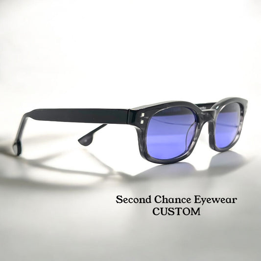 FICTION by l.a. Eyeworks TOM 033 Sunglasses-w/ New, Solid MIDNIGHT VIOLET Custom Lenses