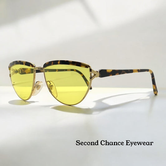 Kador MOD. K 80 Vintage Italian Sunglasses w/New Yellow Custom Lenses-57mm
