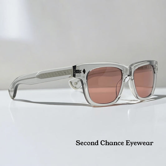 Garrett Leight x Officine Générale OGX Crystal w/New, Solid Rose Custom Tinted Lenses