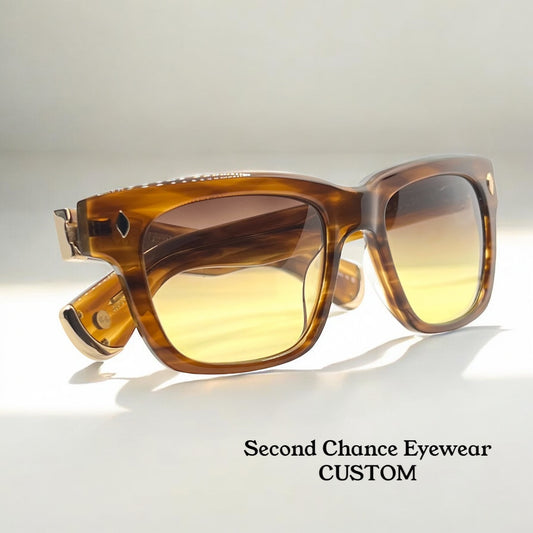 Garrett Leight x Officine Générale DB Sunglasses w/New, Custom Gradient Lenses-Full Kit/Unworn