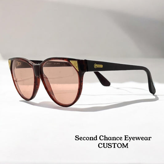 Galileo PLD-14 Vintage Sunglasses w/New, Pink Tint Custom Lenses-57mm-Italy-Unworn