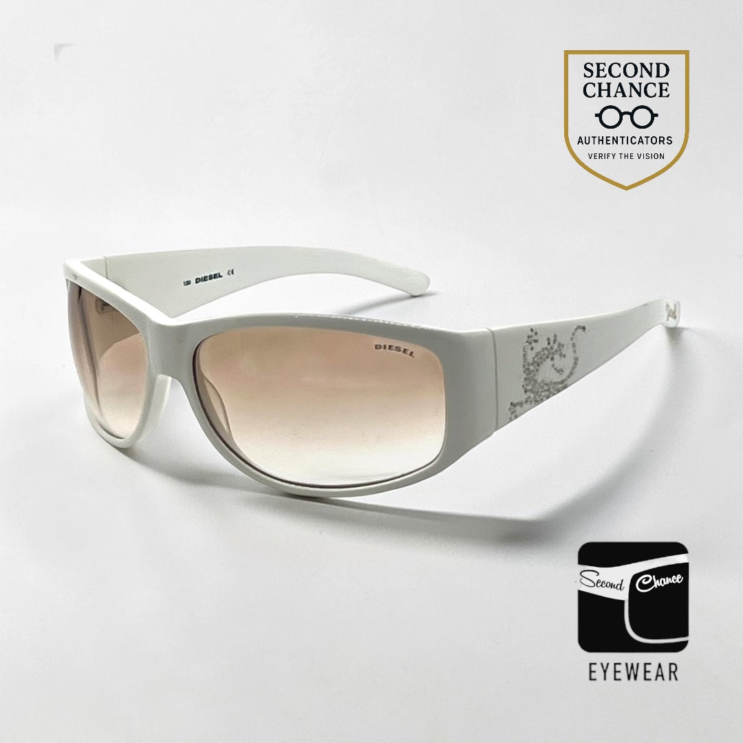 Diesel DS0046/S VINTAGE Y2K White Crystal Sunglasses-Unworn/NOS Made in Italy 64mm