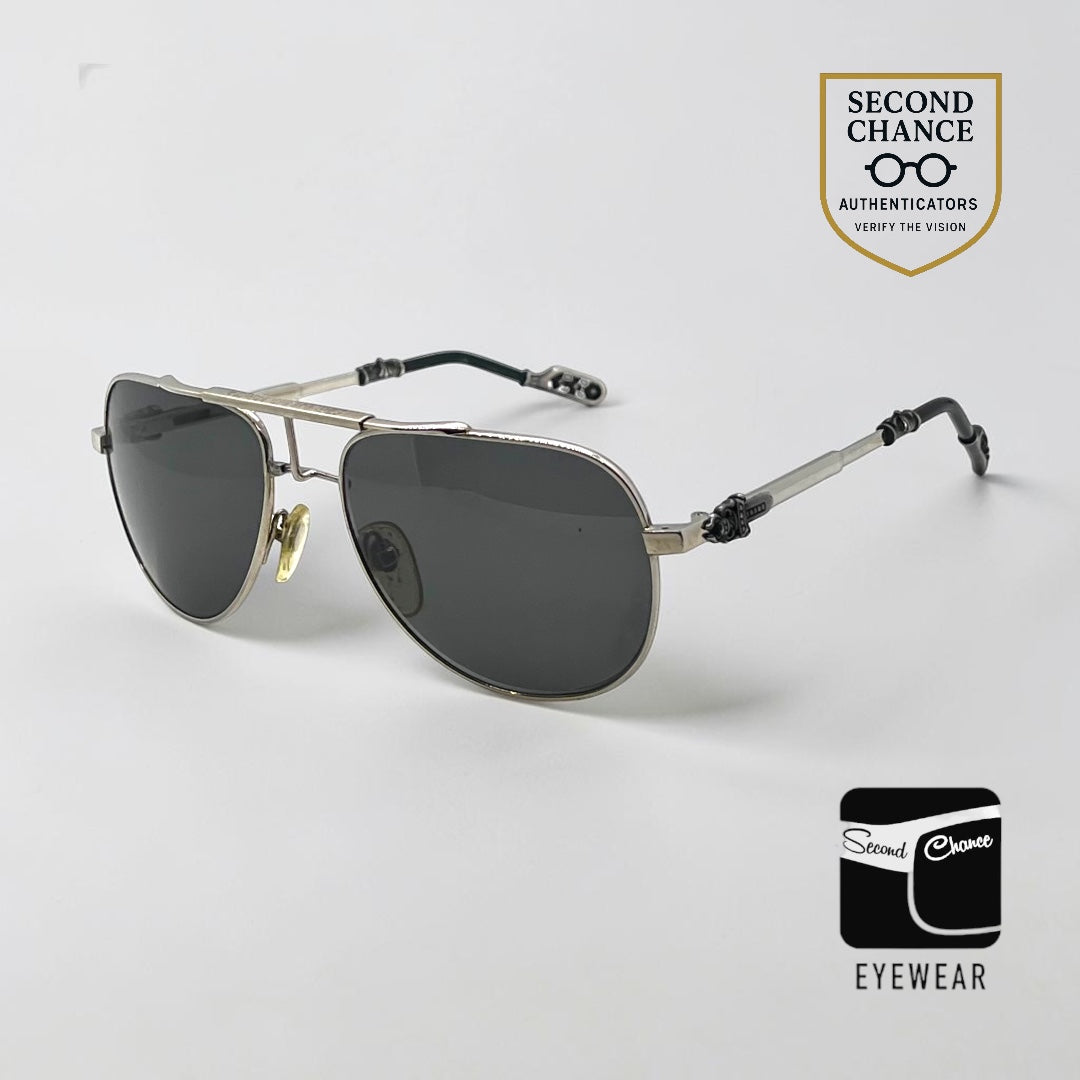 Chrome Hearts 2 KANCHU I Vintage Aviator Sunglasses Full Kit-Zeiss Lens-60mm