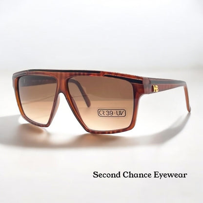 Vintage Harvé Benard 402 Sunglasses Italy K33 CR39 Tortoise Shield 60mm