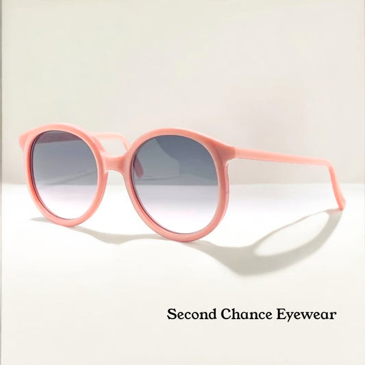 Anglo American Optical MOD.151 Vintage Round Sunglasses-Peach Frame-Gradient Lenses