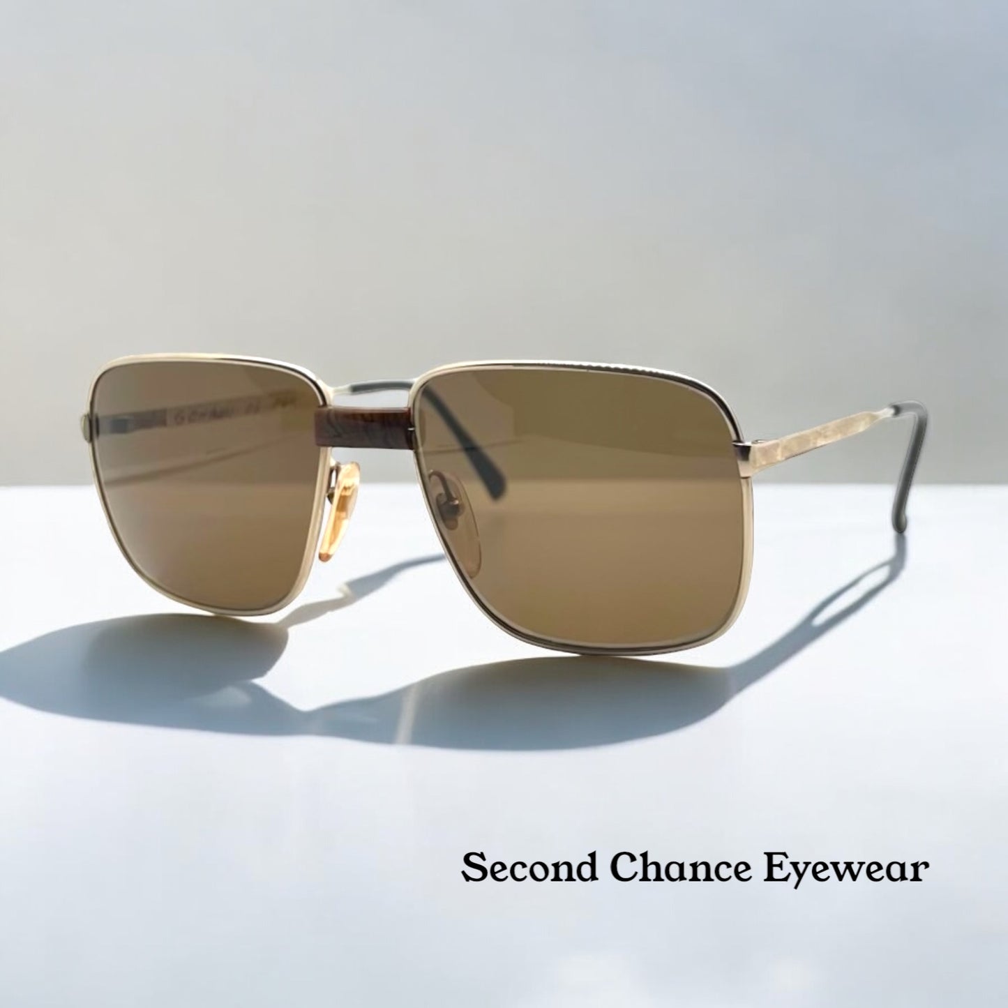 Vintage GEHAMI Mod. 500 Sunglasses Germany 54-22 Gold Frame Brown Lenses NOS