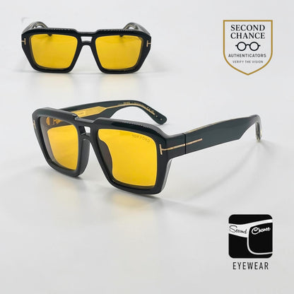 Tom Ford TF1202 52E ICON Collection Sunglasses-Zeiss Yellow Lenses-Full Kit-New