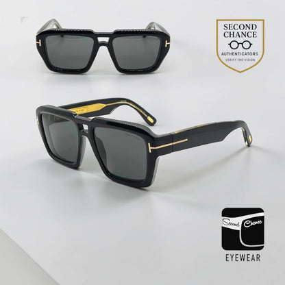 Tom Ford TF1202 01A ICON Sunglasses-Zeiss Lenses – Full Kit-56mm-New/Unworn
