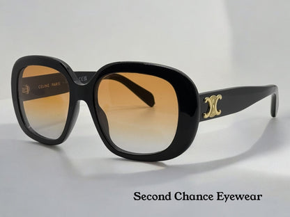 Brand New-Custom CELINE CL50106i 001 Sunglasses | Black with Amber Gradient Berko’s Designs Lenses