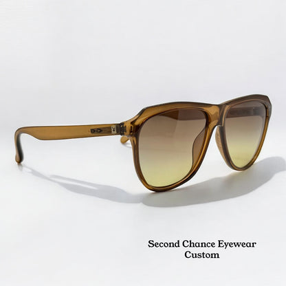 Vintage Playboy 4655 10-Deadstock Austrian Aviators with Custom Berko’s Designs Gradient Brown to Persimmon Lenses