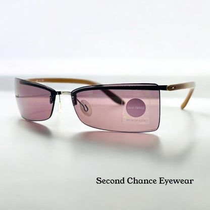 Silhouette 8596 10 6125 Vintage Sunglasses-Lavender Rimless Wrap Shield-Deadstock