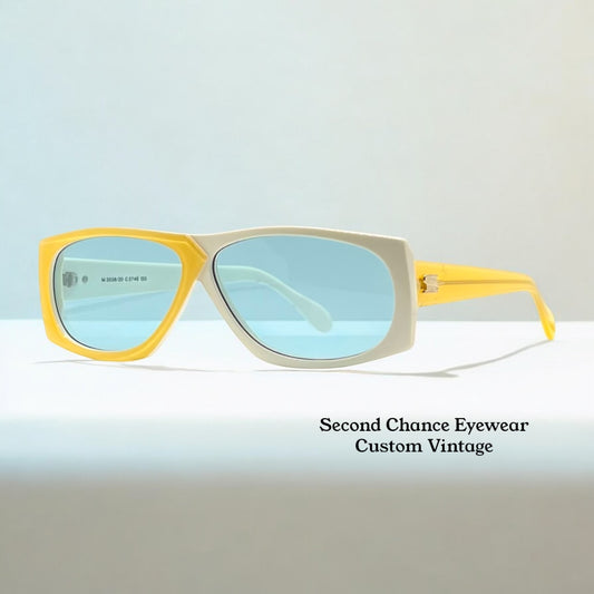 Vintage Silhouette M3038/20 Two-Tone Sunglasses Austria Custom Blue Lenses 135mm