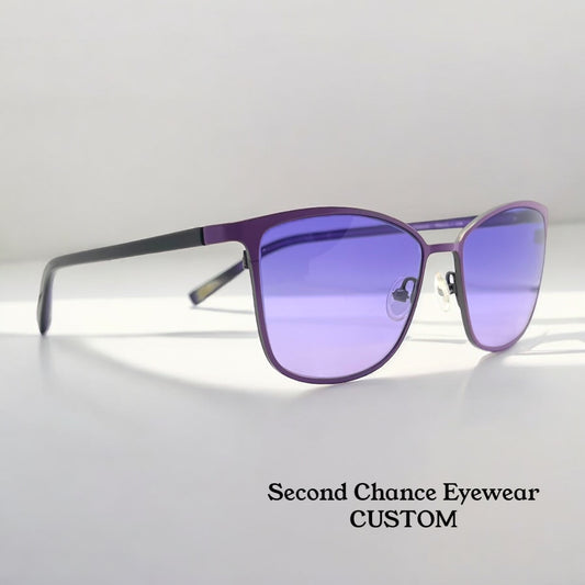 Kung Fu Eyes Sophia 159 Purple Titanium Sunglasses w/New, Custom Gradient Lenses