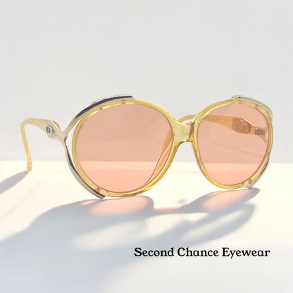 Vintage Christian Dior 2189 Sunglasses-Crystal Honey Optyl w/New, Custom Rose Lenses