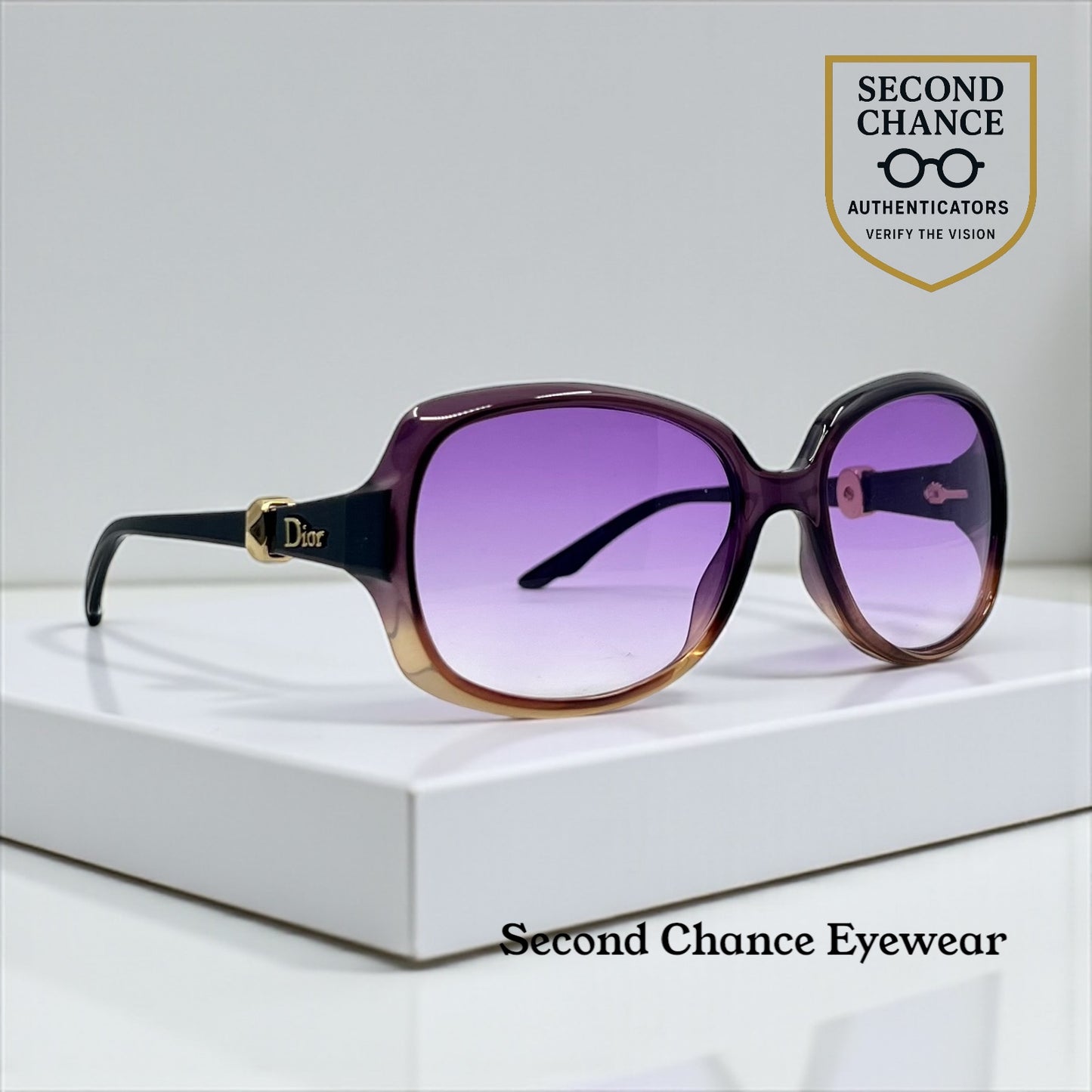 Christian Dior DiorMystery2 Y2K Sunglasses-New Custom Violet Gradient Lenses-UNWORN