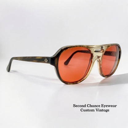 Vintage Titmus Z87 Aviator Safety Glasses w/New Custom Solid Fiery Red Berko’s Designs Lenses