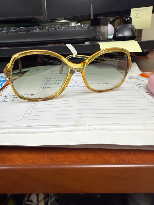 Vintage Aolite M-905 Oversized Transparent Gold Sunglasses – Custom Lenses