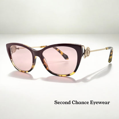 Roberto Cavalli Focanapo 5051 Vintage Cat Eye Sunglasses w/New Soft Pink Custom Lenses-Italy 51mm