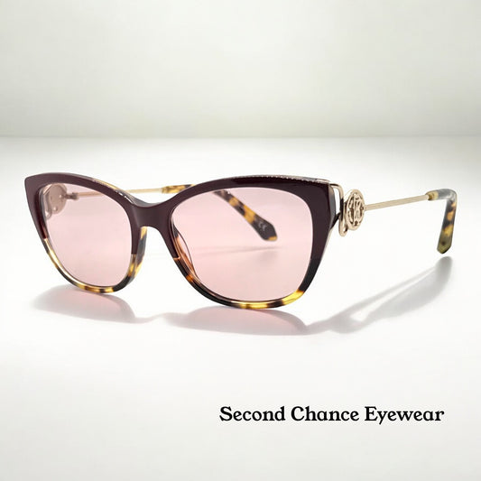 Roberto Cavalli Focanapo 5051 Vintage Cat Eye Sunglasses w/New Soft Pink Custom Lenses-Italy 51mm