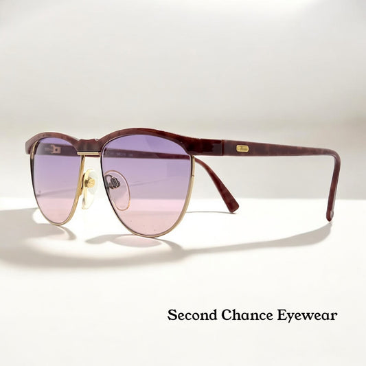 Silhouette V6055 6081 Vintage Sunglasses w/New Pink-Purple Custom Lenses-54mm-Austria