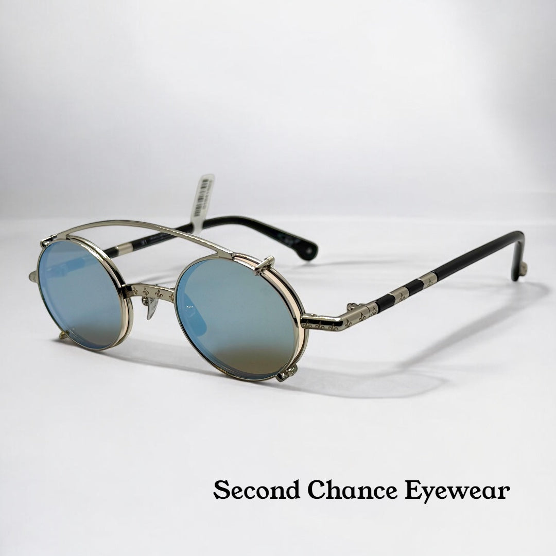 Brand New Philippe V X1 Clip-On Mirrored Sunglasses-Day/Night Yellow Lenses-Handmade in Japan