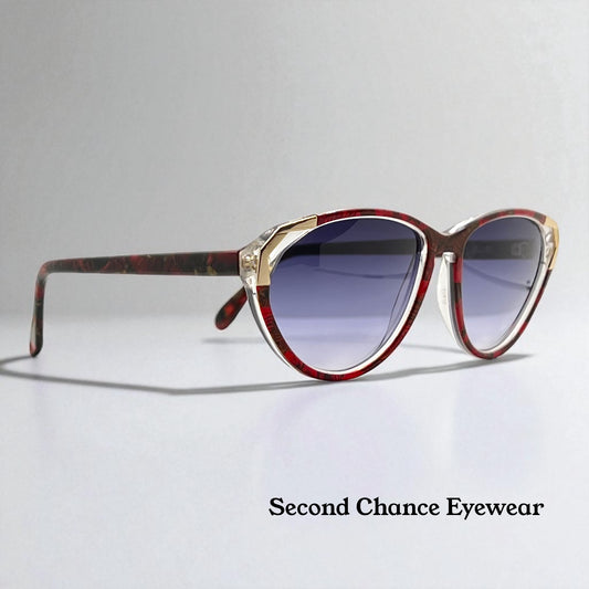 Silhouette M1298 Vintage Cat Eye Sunglasses w/New Custom Gradient Lenses-57mm-Austria/Unworn
