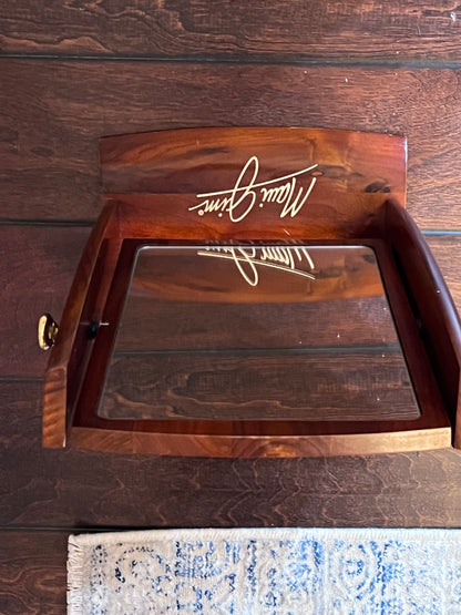 Maui Jim Countertop Wood Mirror - Rare In-Store Marketing - Height: 14 Inches