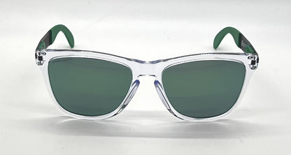 Oakley Frogskins Mix OO9428-0455 Polished Clear front Sunglasses-Prizm Jade Lenses-Unworn