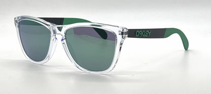 Oakley Frogskins Mix OO9428-0455 Polished Clear front Sunglasses-Prizm Jade Lenses-Unworn