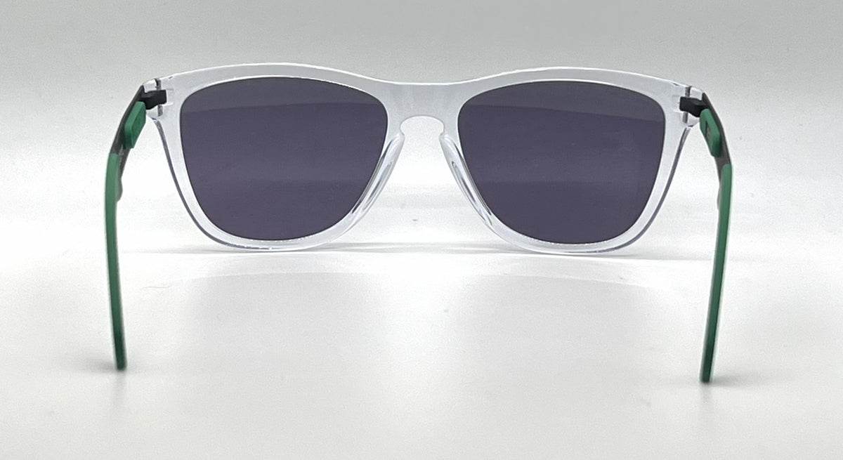 Oakley Frogskins Mix OO9428-0455 Polished Clear front Sunglasses-Prizm Jade Lenses-Unworn