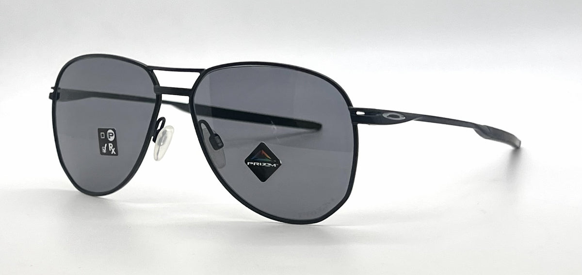 Oakley Contrail OO4147-0157 Satin Black Aviator-Prizm Grey Lenses-Unworn
