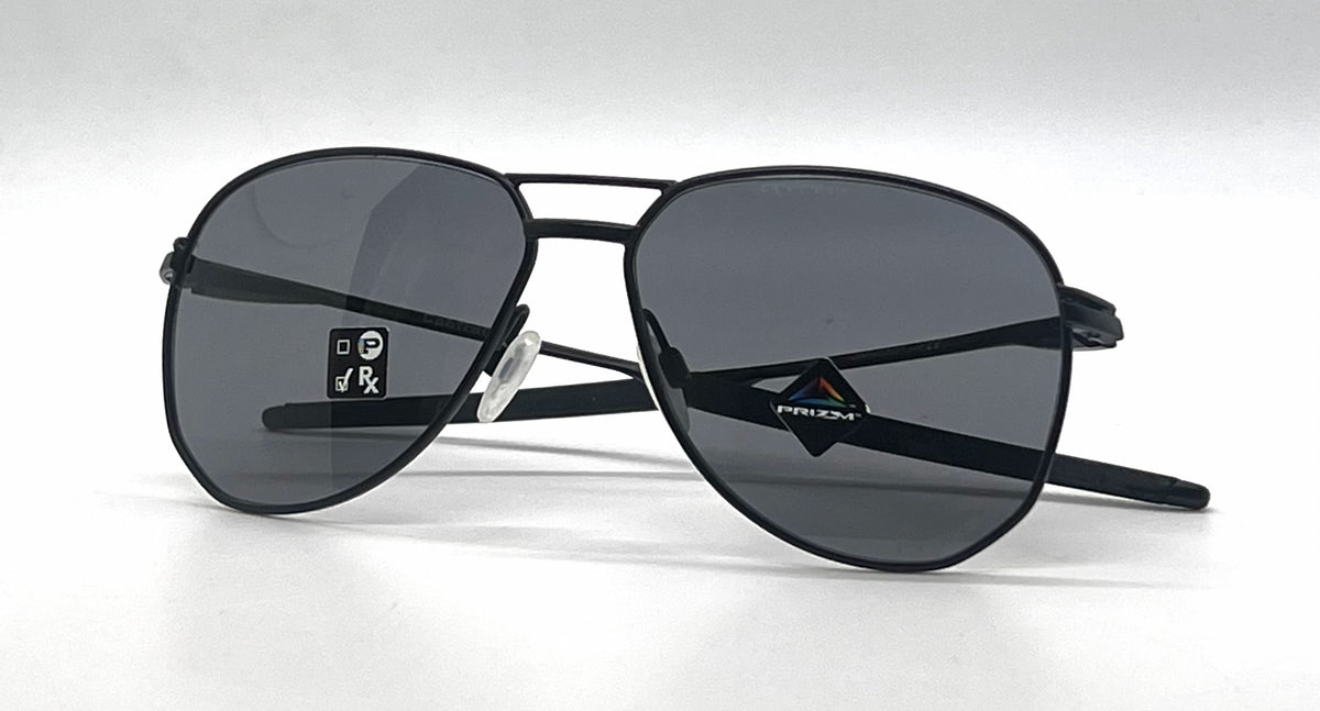 Oakley Contrail OO4147-0157 Satin Black Aviator-Prizm Grey Lenses-Unworn