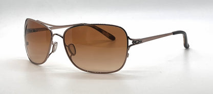 Oakley Conquest OO4101-02 Rose Gold Aviator Sunglasses-Brown Gradient Lenses-Unworn