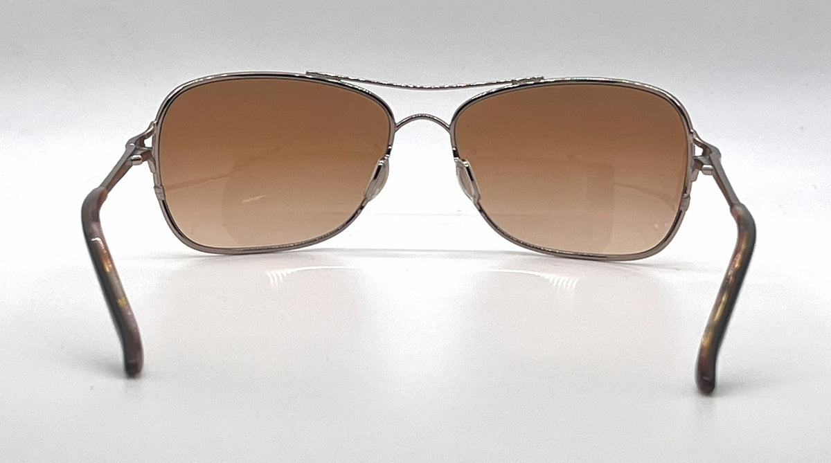 Oakley Conquest OO4101-02 Rose Gold Aviator Sunglasses-Brown Gradient Lenses-Unworn