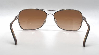 Oakley Conquest OO4101-02 Rose Gold Aviator Sunglasses-Brown Gradient Lenses-Unworn