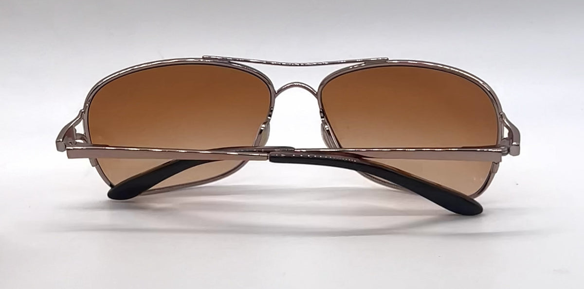 Oakley Conquest OO4101-02 Rose Gold Aviator Sunglasses-Brown Gradient Lenses-Unworn