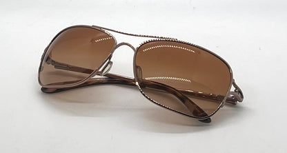 Oakley Conquest OO4101-02 Rose Gold Aviator Sunglasses-Brown Gradient Lenses-Unworn