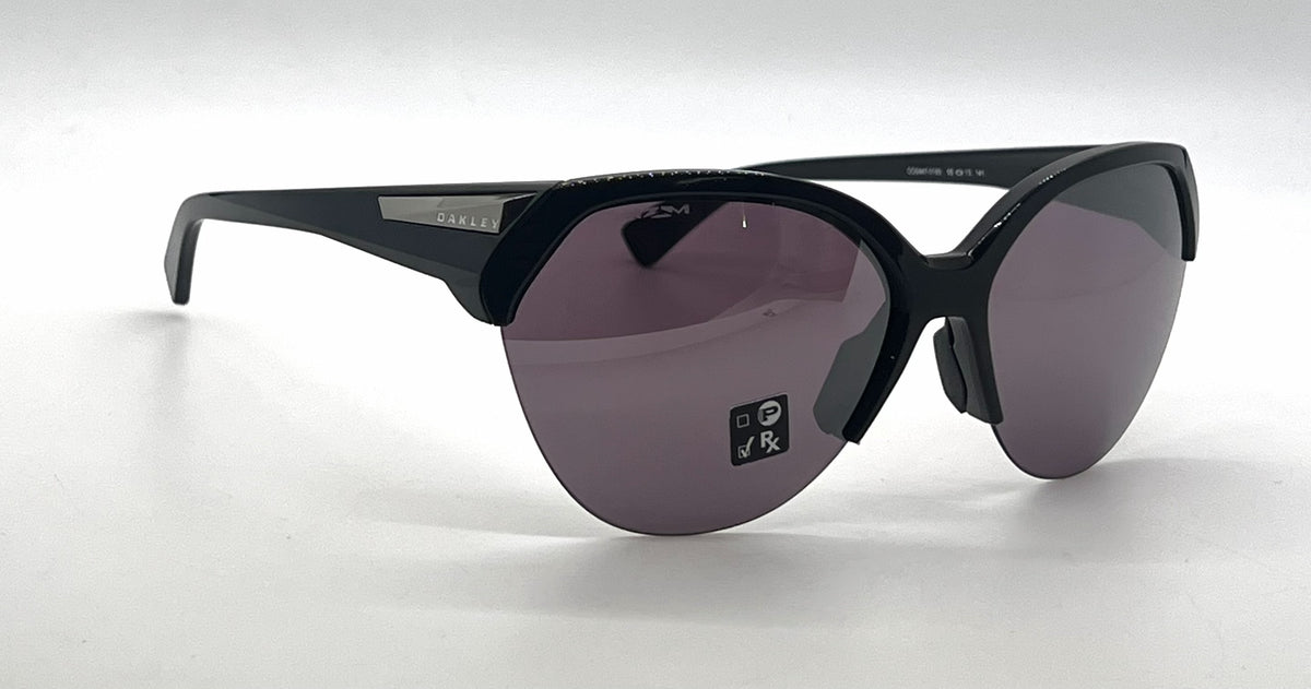 Oakley Trailing Point OO9447-0165 Polished Black Round Sunglasses-Prizm Road Black Lenses-Unworn
