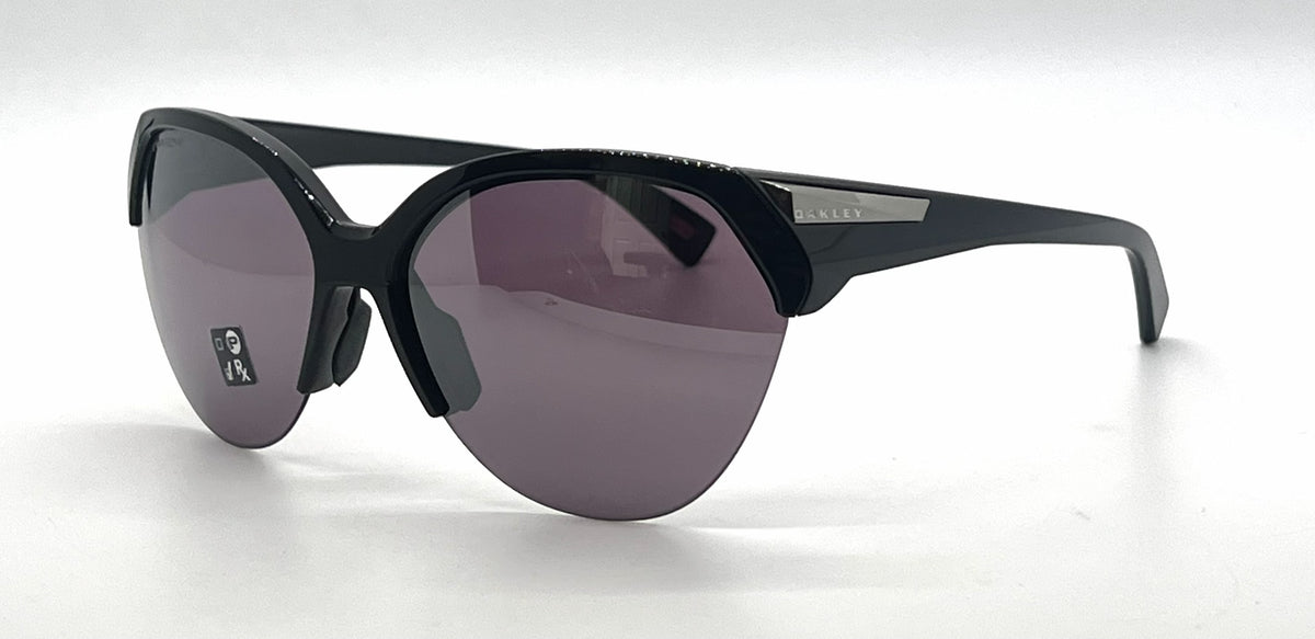 Oakley Trailing Point OO9447-0165 Polished Black Round Sunglasses-Prizm Road Black Lenses-Unworn