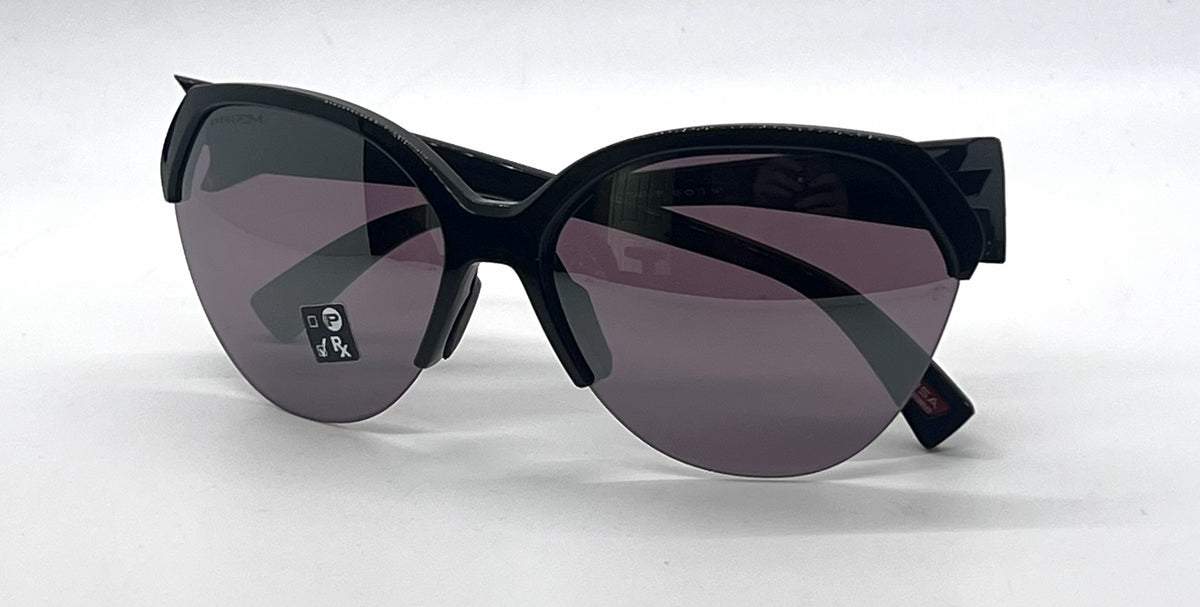 Oakley Trailing Point OO9447-0165 Polished Black Round Sunglasses-Prizm Road Black Lenses-Unworn