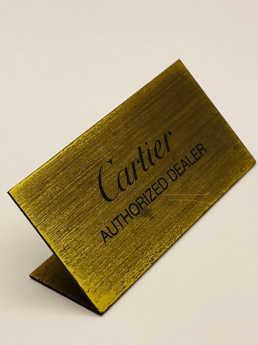 CARTIER AUTHORIZED DEALER IN-STORE NAMEPLATE -100% AUTHENTIC 3x1.5x2 Inches