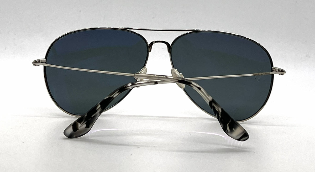 Maui Jim Mavericks MJ-264-17 Silver Titanium Aviator Sunglasses-Blue Hawaii Polarized Lenses-Unworn