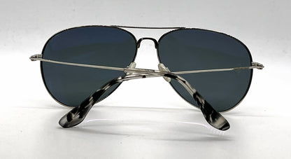 Maui Jim Mavericks MJ-264-17 Silver Titanium Aviator Sunglasses-Blue Hawaii Polarized Lenses-Unworn