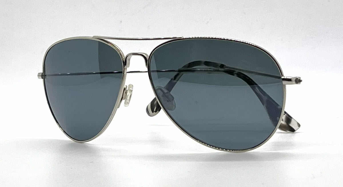 Maui Jim Mavericks MJ-264-17 Silver Titanium Aviator Sunglasses-Blue Hawaii Polarized Lenses-Unworn